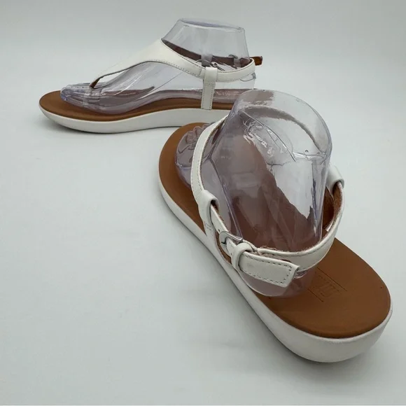 FitFlop Lainey White Leather Ankle Strap Toe Post Sandals Size 9 - Picture 12 of 12